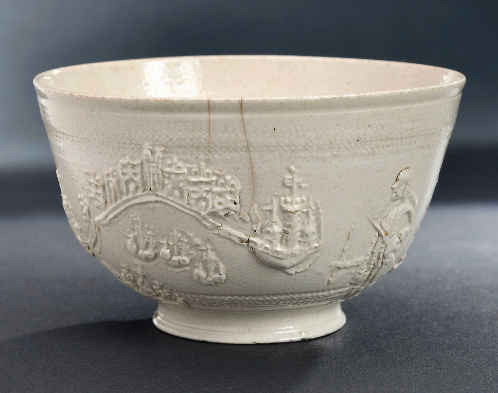 Detail of Bowl depicting Admiral Vernon by unknown