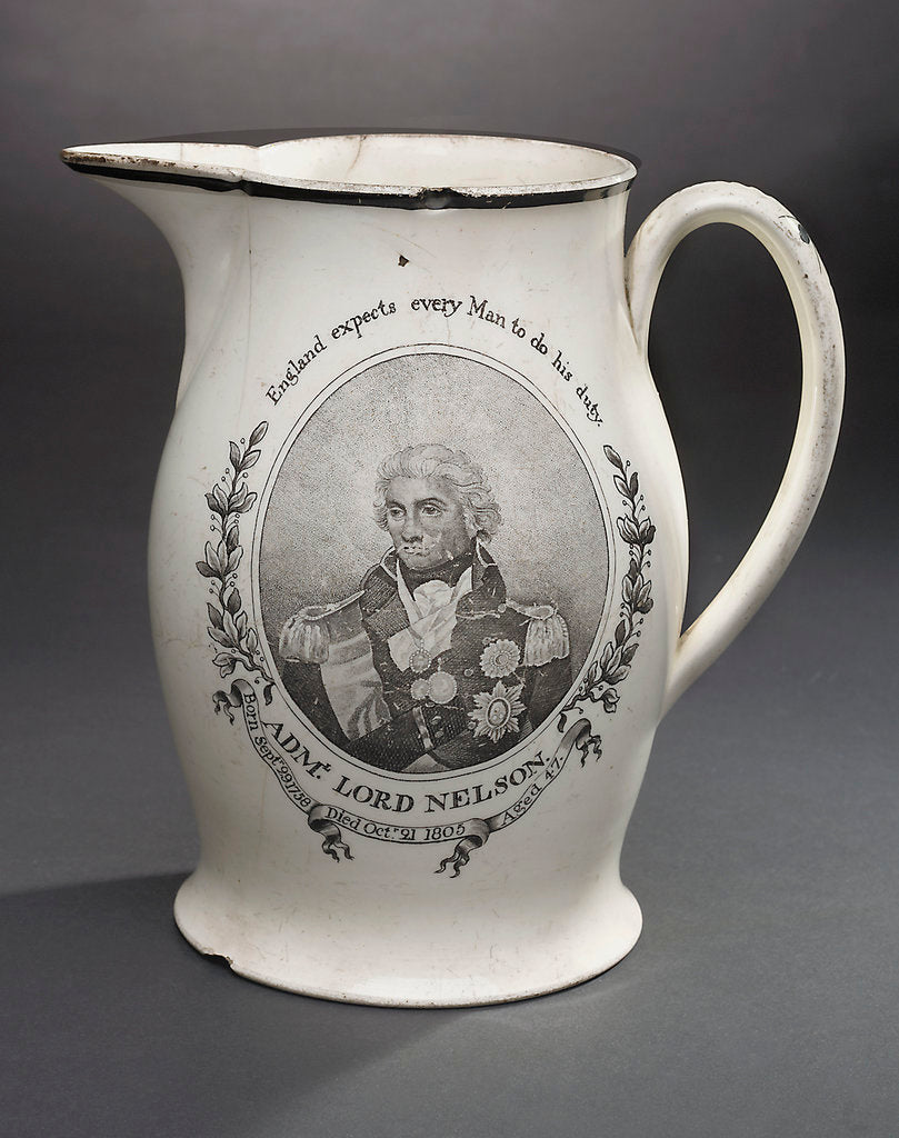 Detail of Horatio Nelson creamware jug by unknown