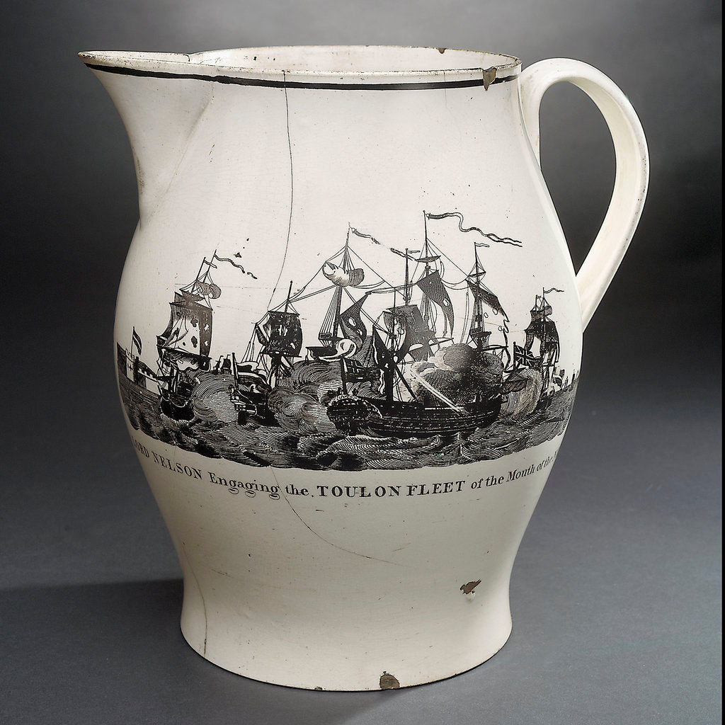 Detail of Creamware jug by unknown