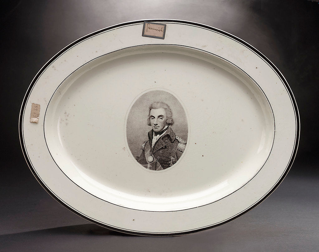 Detail of Creamware dish by Worthington