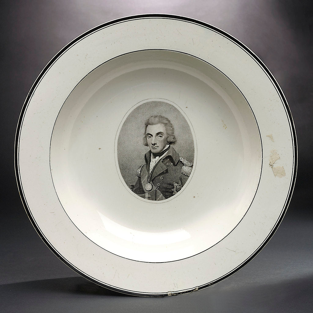 Detail of Creamware plate by Worthington