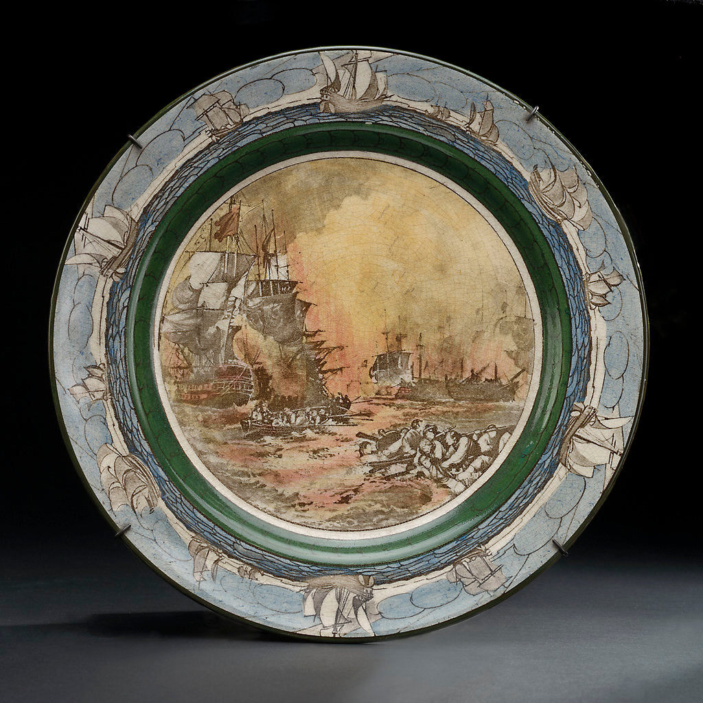 Detail of Creamware plate by Royal Doulton