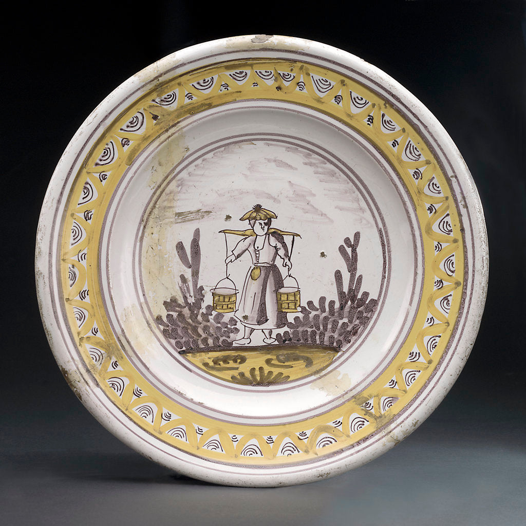 Detail of Delftware dish by unknown