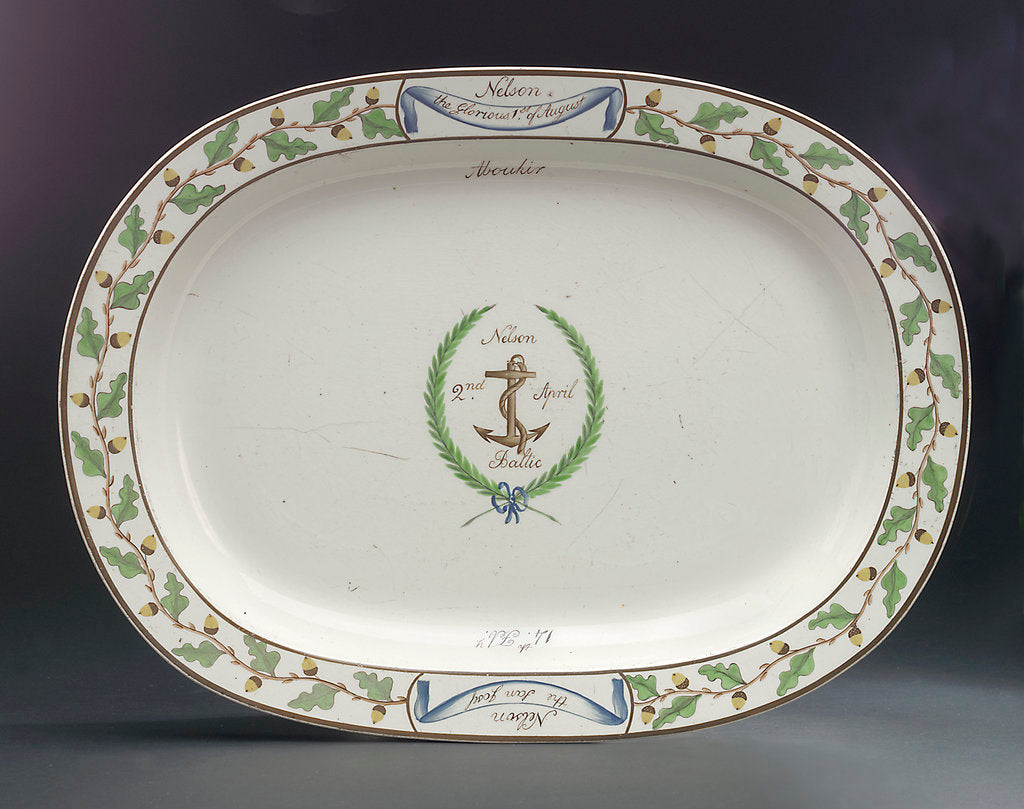 Detail of Creamware dish by Wilson