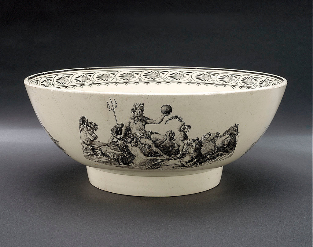 Detail of Creamware punch bowl by unknown