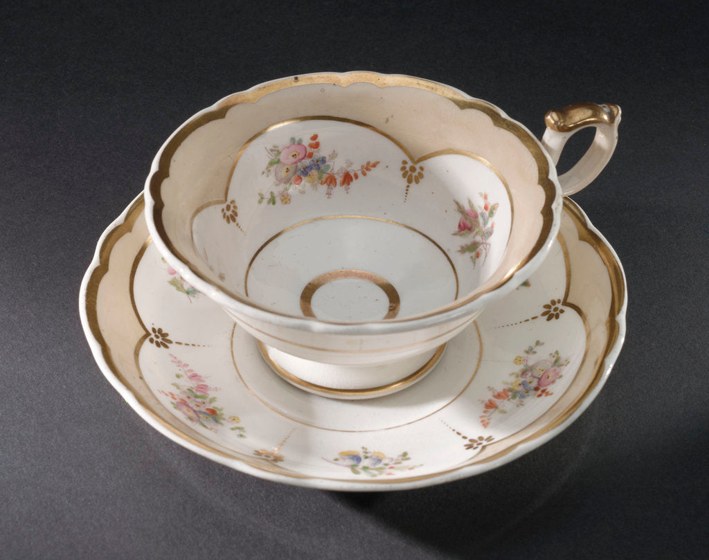 Detail of Cup and saucer, part of a teaset said to have been used by Emma, Lady Hamilton by unknown