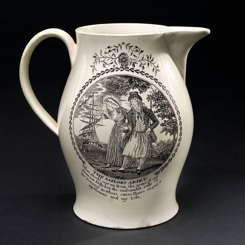 Detail of Creamware jug by unknown