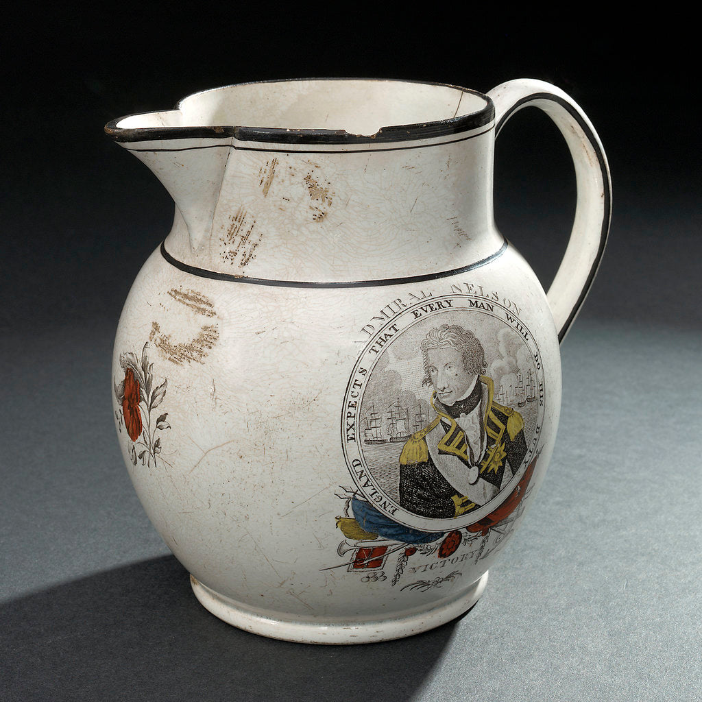 Detail of Creamware jug by unknown