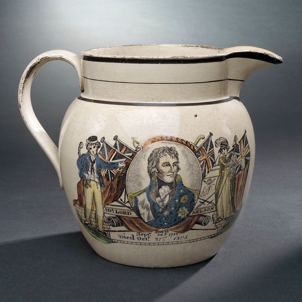 Detail of Creamware jug by unknown
