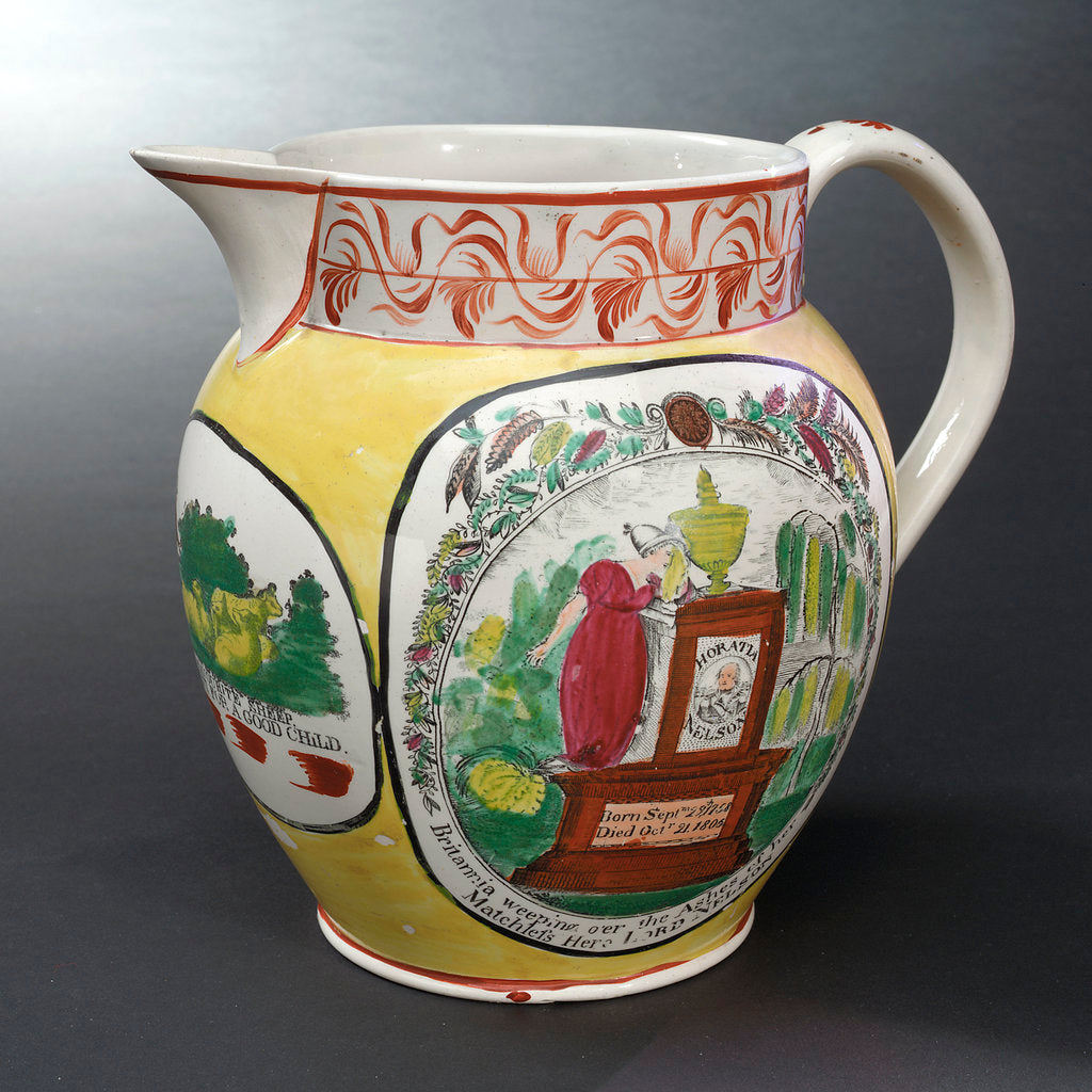 Detail of Earthenware jug commemorating Vice-Admiral Horatio Nelson (1758-1805) by unknown