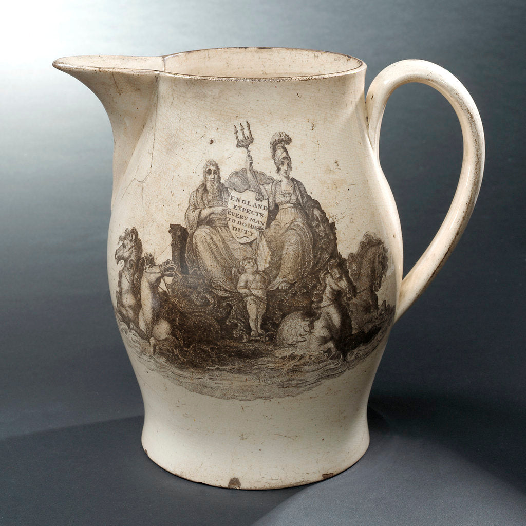 Detail of Creamware jug by unknown