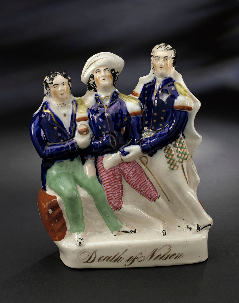Detail of Staffordshire figure group representing the death of Nelson by unknown