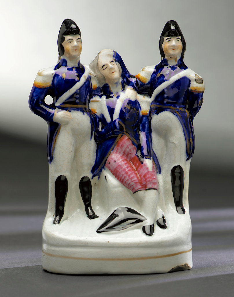 Detail of Staffordshire figure group representing the death of Nelson by unknown