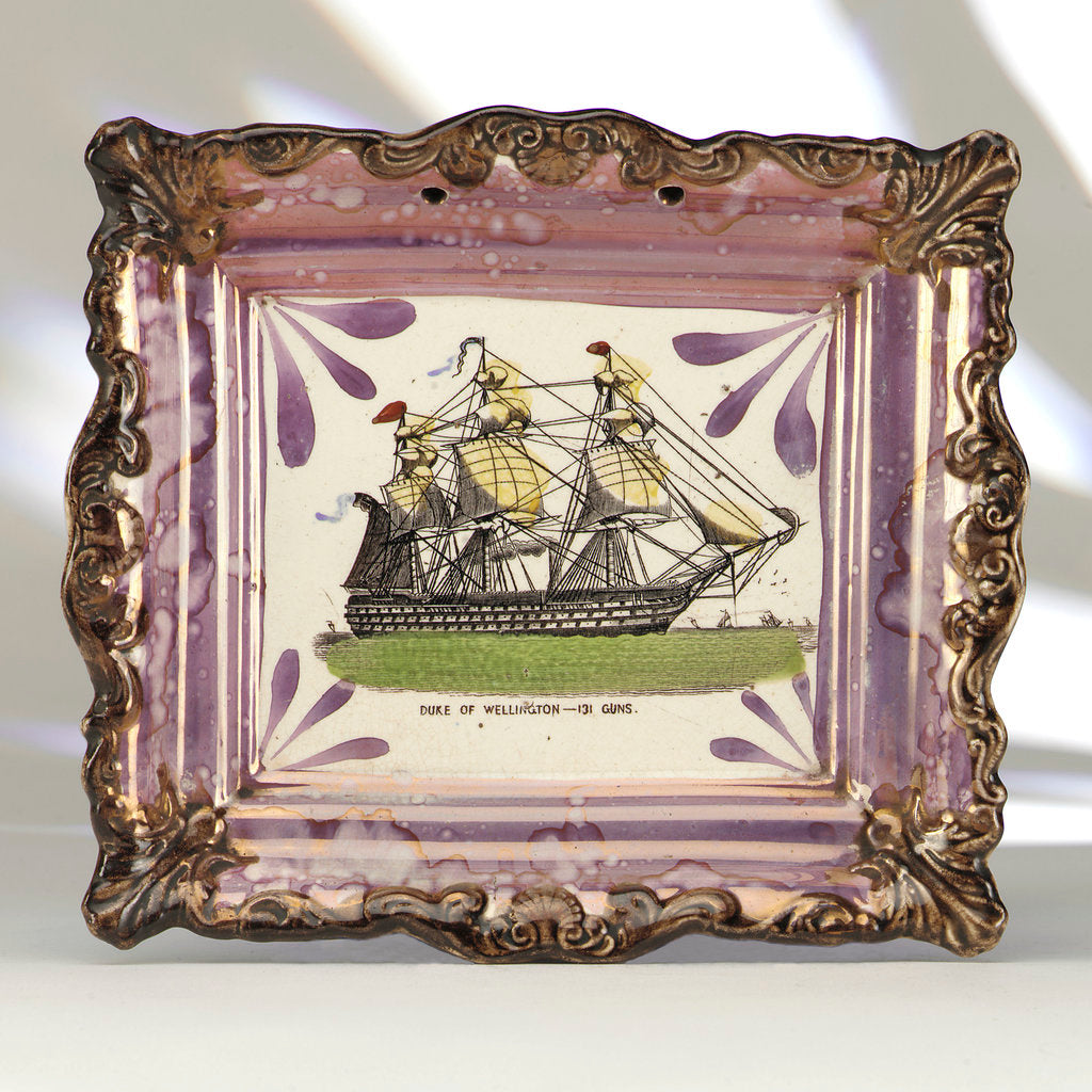 Detail of Purple lustre wall plaque by unknown