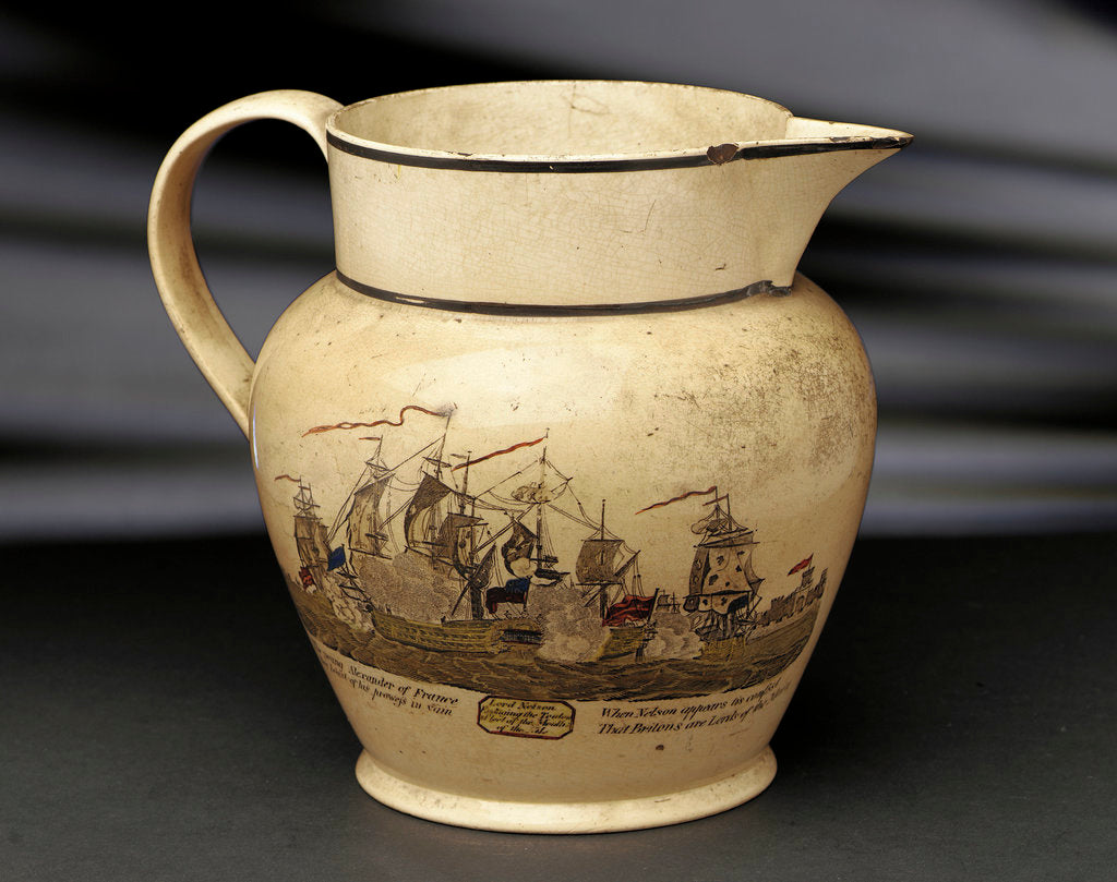 Detail of Creamware jug by unknown