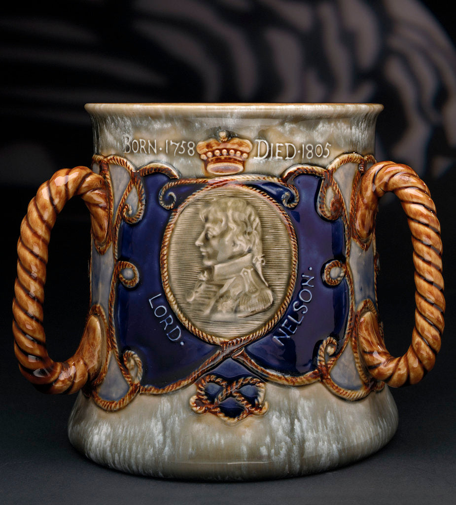Detail of Trafalgar centenary commemorative loving cup by Doulton & Co. Ltd.