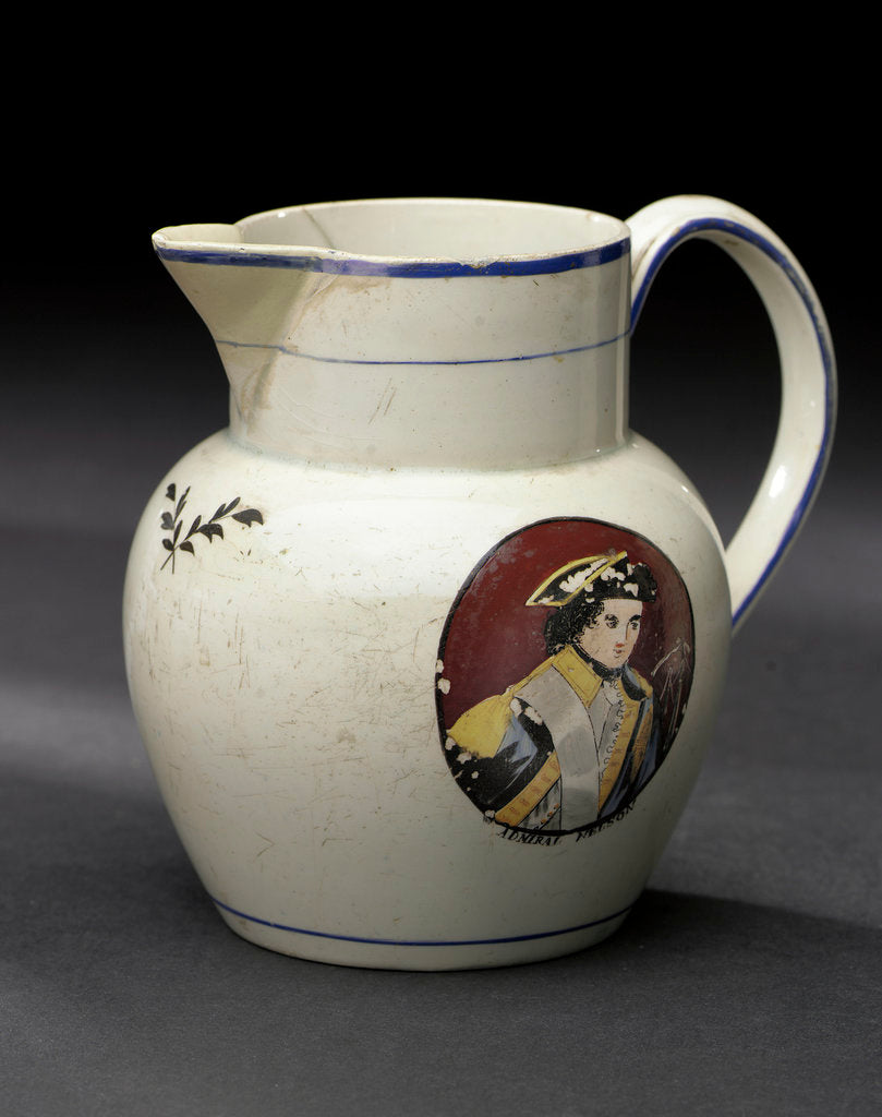 Detail of Pearlware jug by unknown