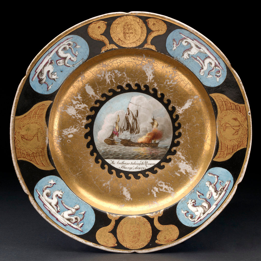Detail of Porcelain plate by Thomas Baxter