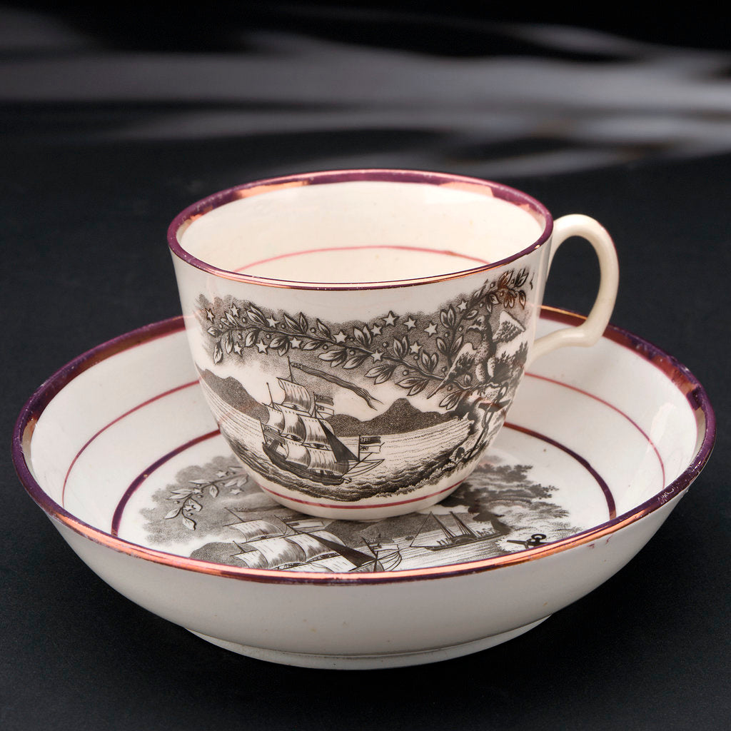 Detail of Porcelain cup and saucer by Worthington