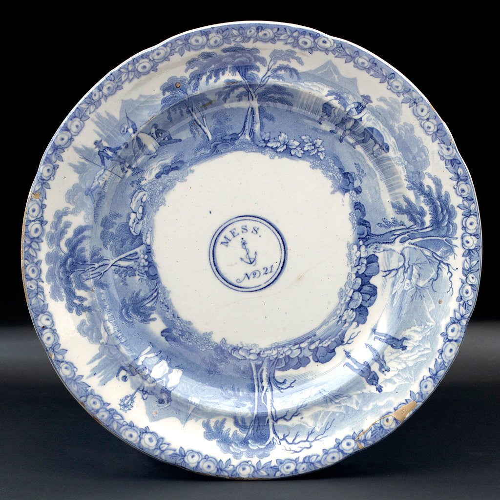 Detail of Earthenware mess plate by unknown