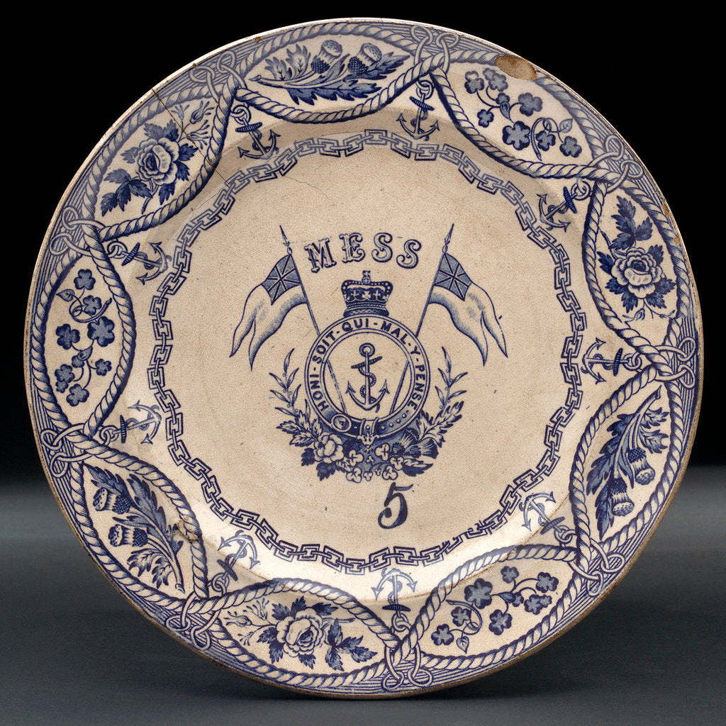 Detail of Earthenware mess plate by unknown