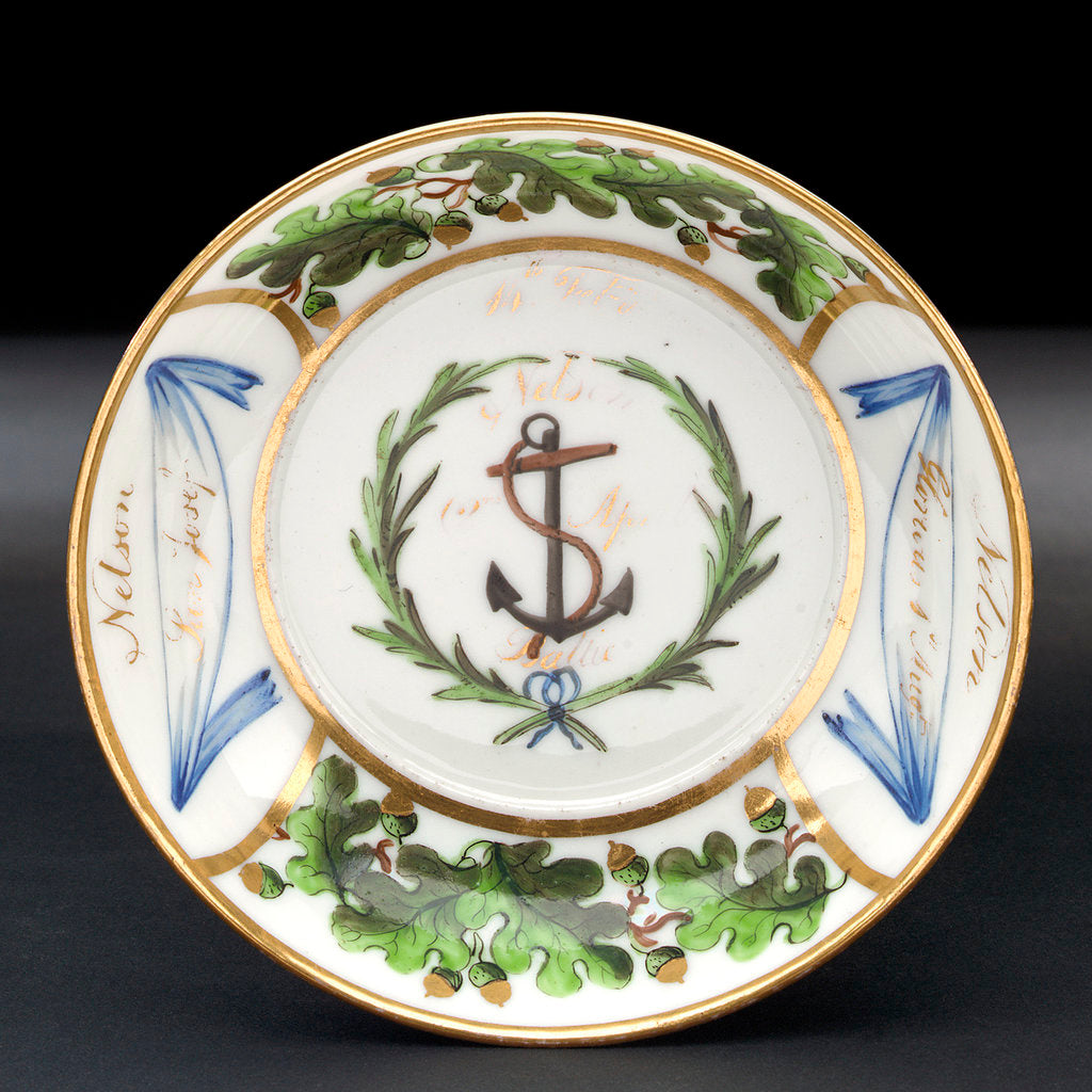 Detail of Saucer, part of a tea service that belonged to Vice-Admiral Horatio Nelson (1758-1805). by unknown