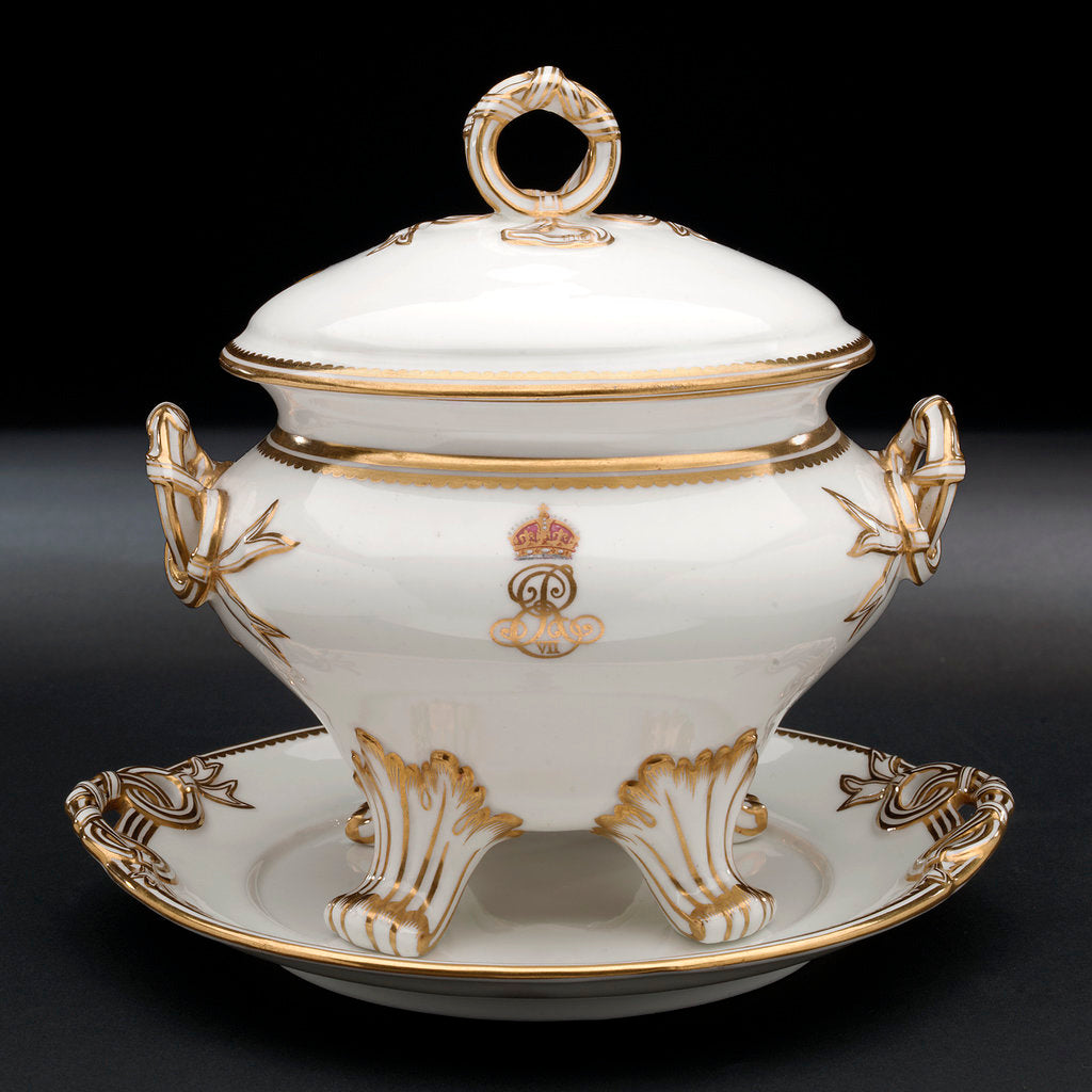 Detail of Tureen used on HMY 'Victoria and Albert' (1899) by Royal Crown Derby Porcelain Co
