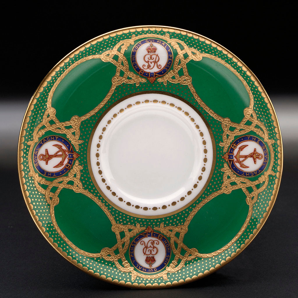 Detail of Saucer used on HMY 'Victoria and Albert' (1899) by W.T. Copeland & Sons Ltd.