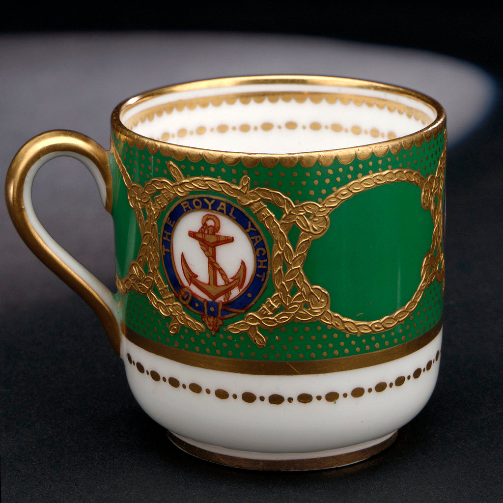 Detail of Cup used on HMY 'Victoria and Albert' (1899) by W.T. Copeland & Sons Ltd.