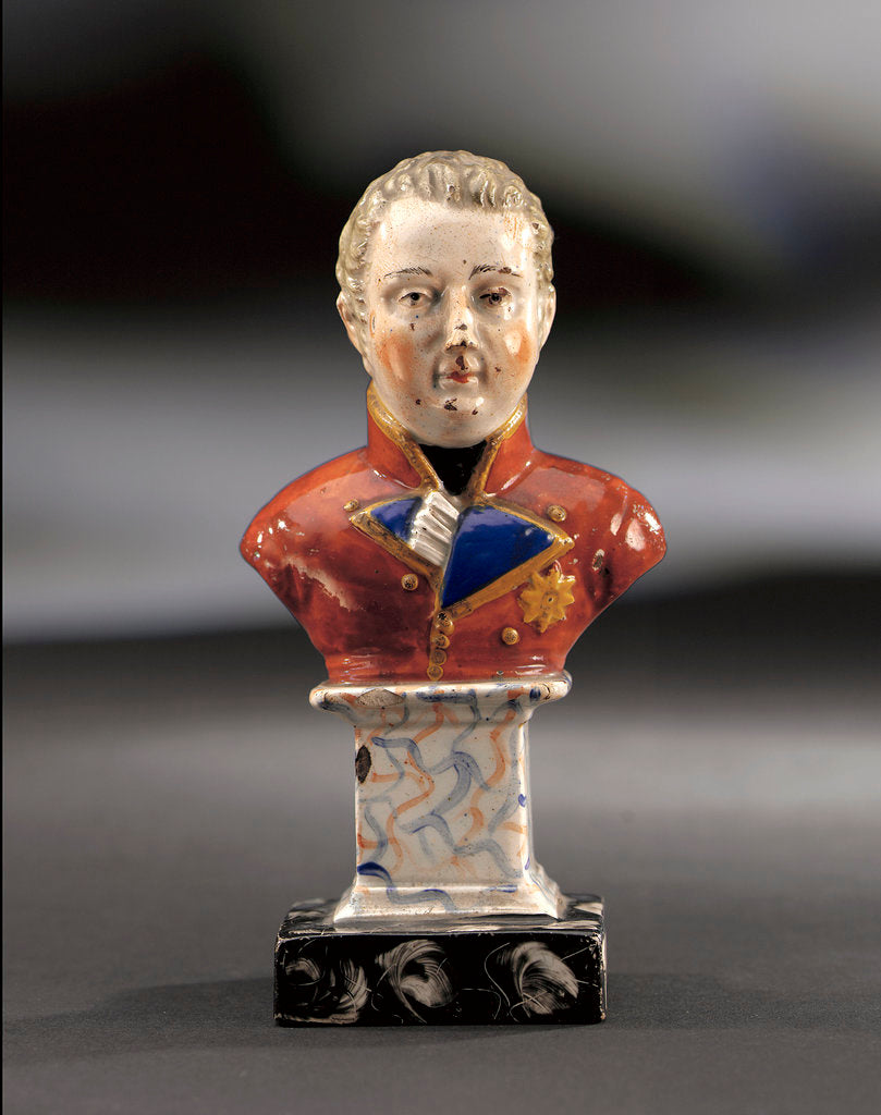 Detail of Staffordshire earthenware bust depicting Frederick Augustus, Duke of York and Albany (1763-1827) by unknown