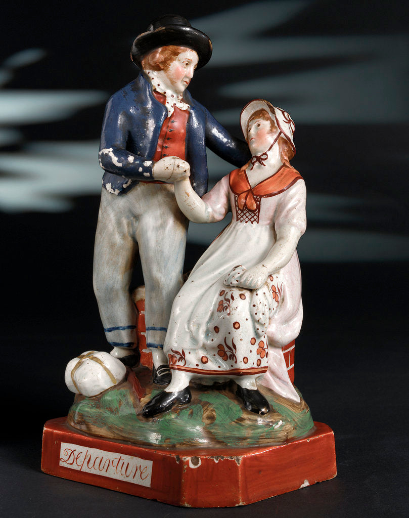 Detail of Earthenware figure group depicting a sailor and lass by unknown