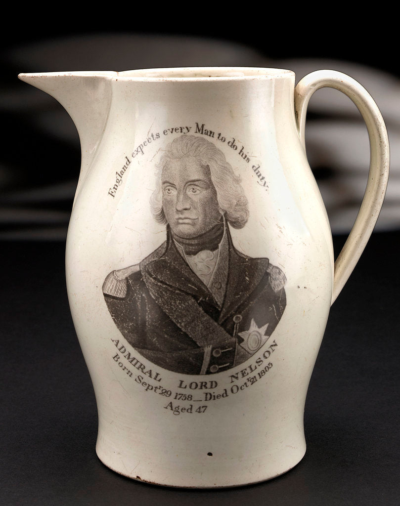 Detail of Creamware jug by unknown