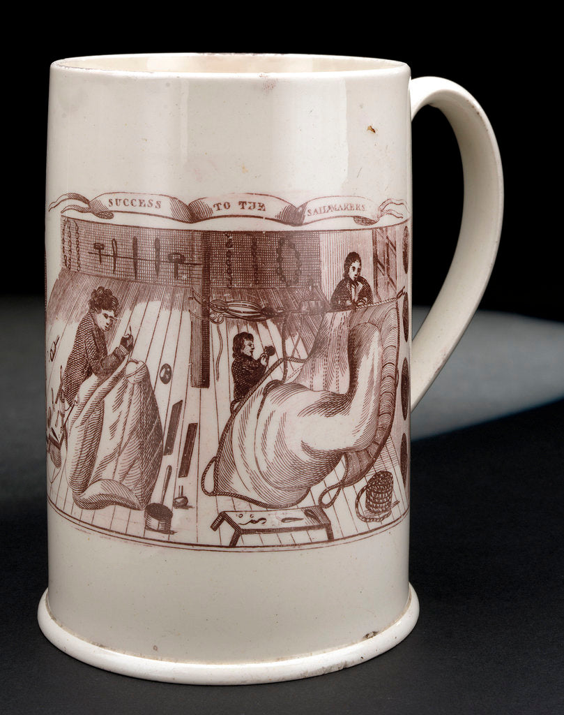 Detail of Creamware mug by unknown