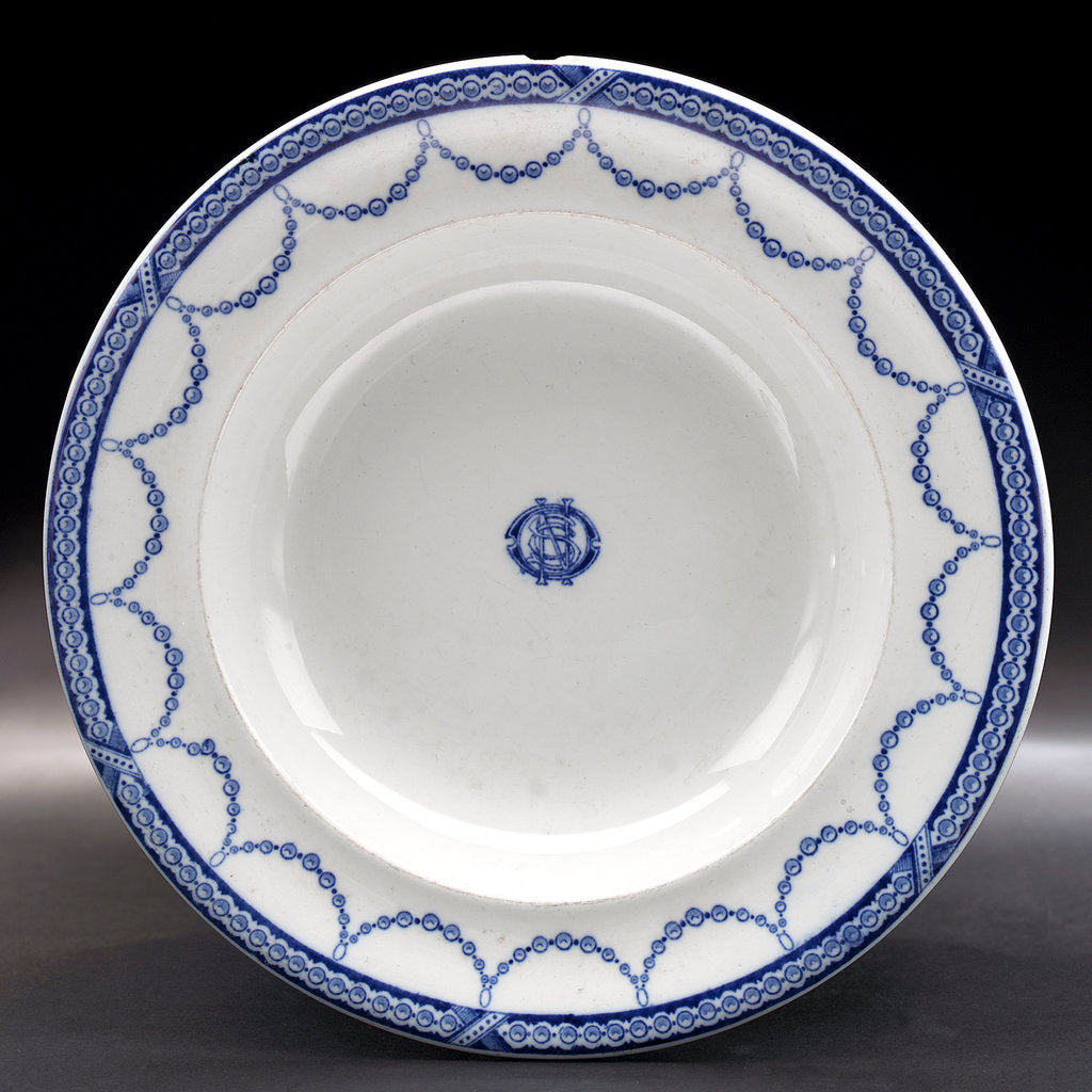 Detail of China soup plate by W.T. Copeland & Sons Ltd.
