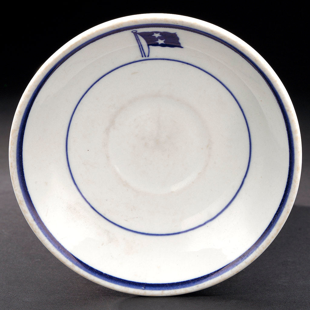 Detail of White saucer by Buffalo China