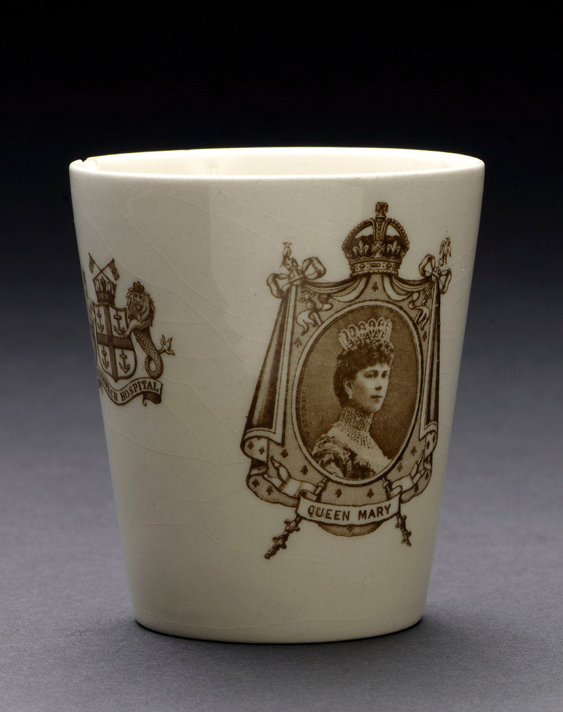 Detail of Porcelain beaker inscribed 'CORONATION 1911' by Doulton & Co. Ltd.