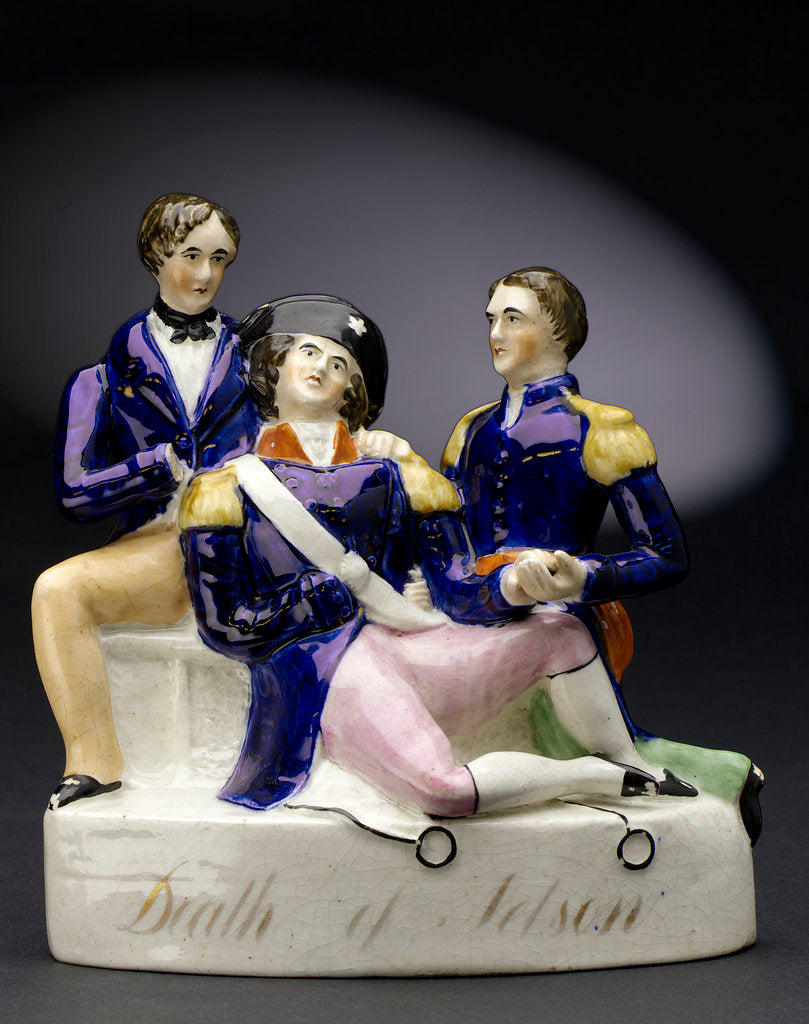 Detail of Staffordshire figure group representing the death of Nelson by unknown