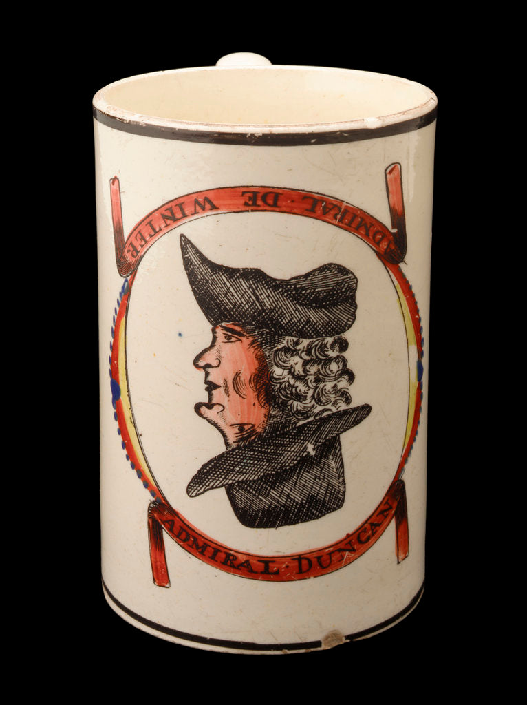 Detail of Mug with a portrait of Admiral of the Fleet, Adam Duncan (1731-1804) by unknown