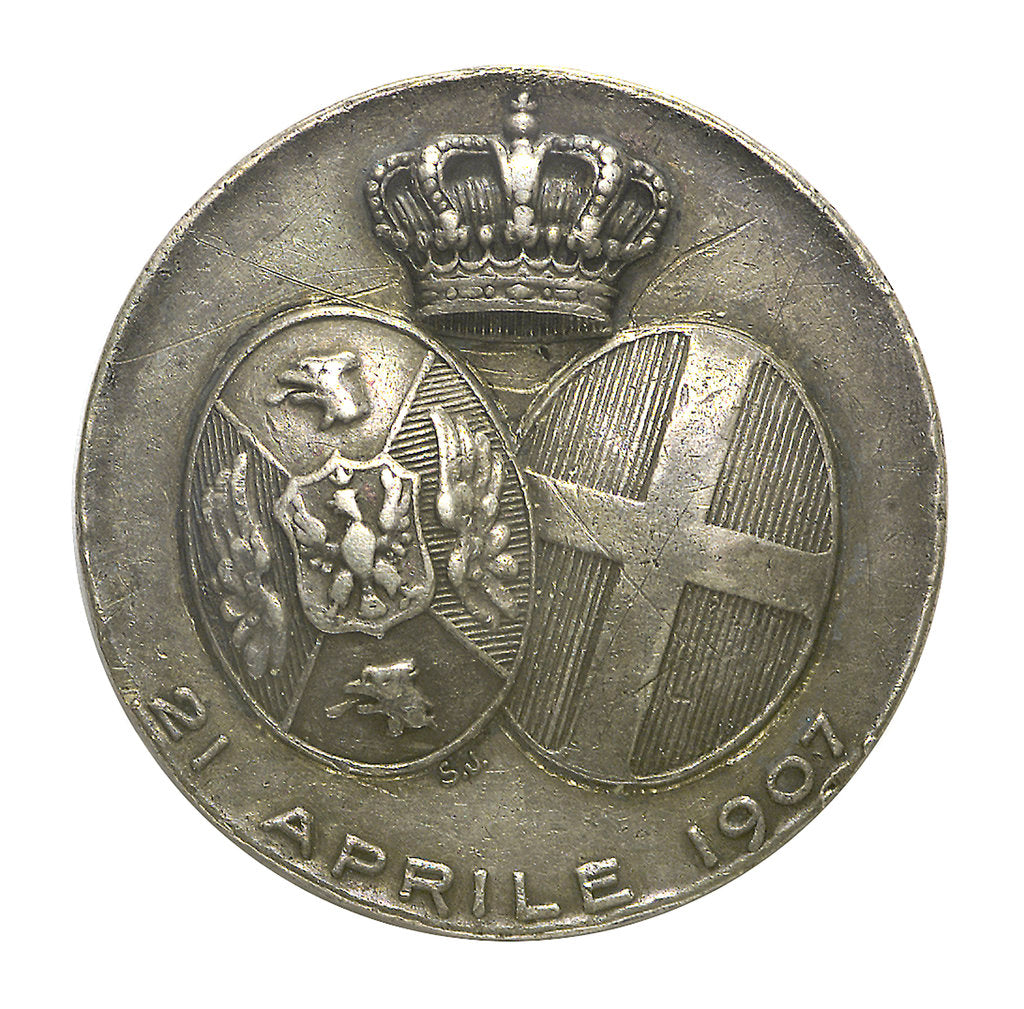 Detail of Medal commemorating 'Regina Elena'; obverse by S.J.
