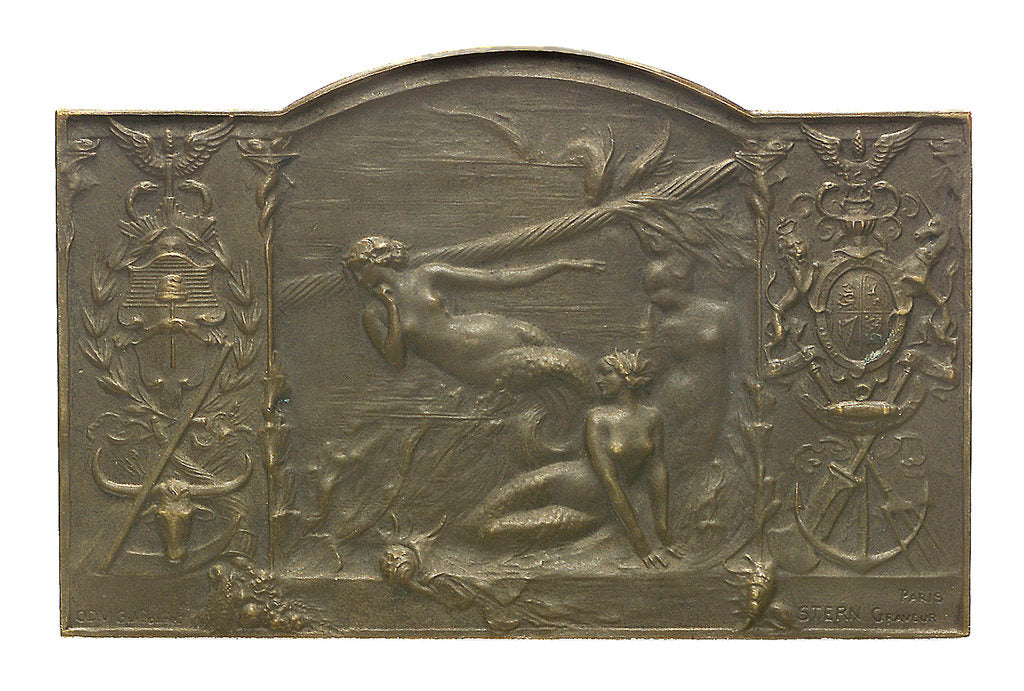 Detail of Medal commemorating the opening of the telegraph cable between Argentina and Europe - The Western Telegraph Company Ltd; reverse by Stern