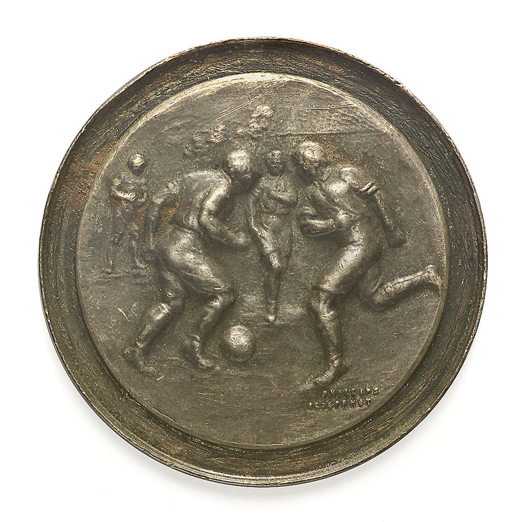 Detail of Medal commemorating Mediterranean Fleet football; obverse by Phillips