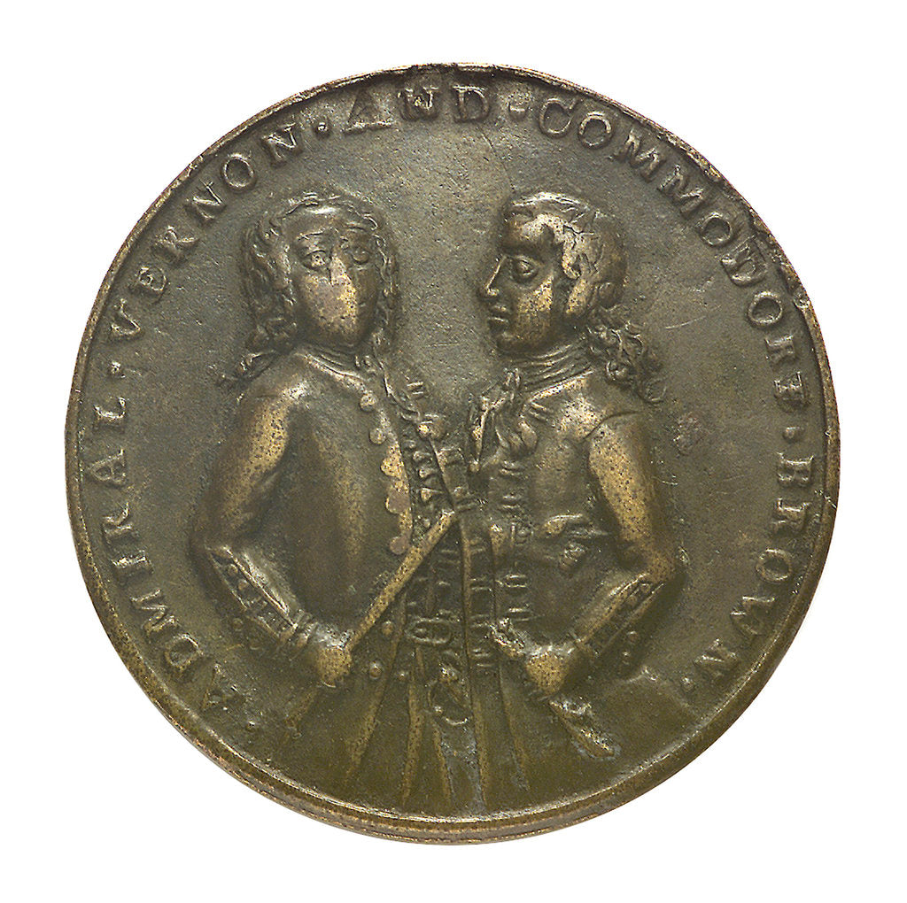 Detail of Medal commemorating the capture of Porto Bello by Admiral Vernon and Commodore Brown, 1739; reverse by unknown