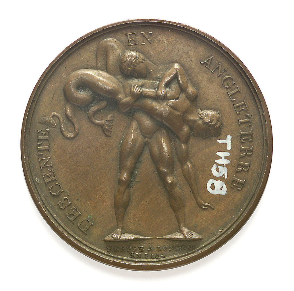 Detail of Medal commemorating the planned invasion of England; reverse by D.V. Denon