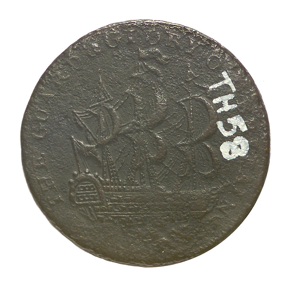 Detail of Token depicting Admiral of the Fleet Richard Howe (1726-1799) and the Glorious First of June, 1794; reverse by P. Wyon