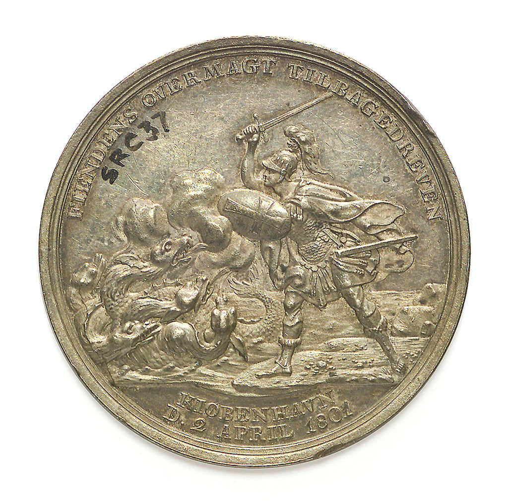 Detail of Medal commemorating the Battle of Copenhagen, 1801; reverse by D.F. Loos