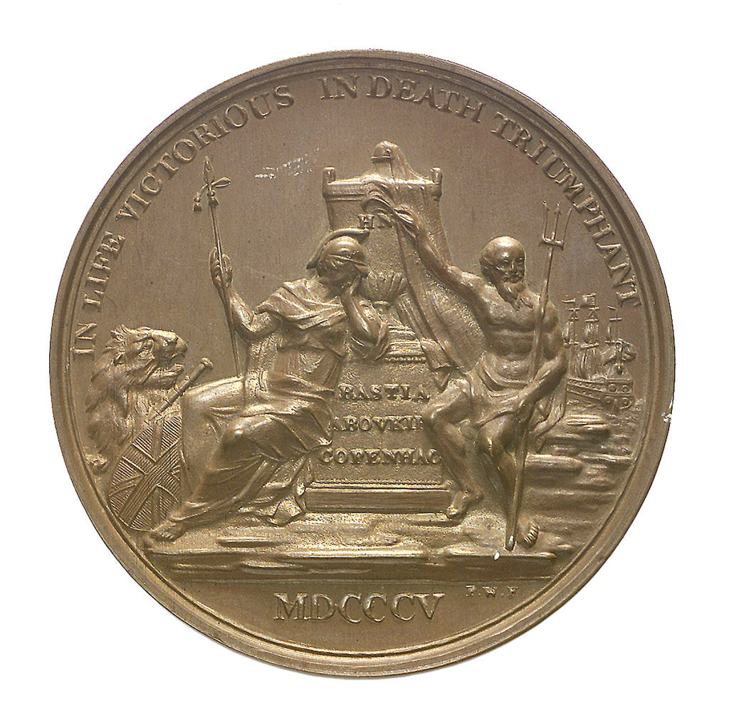 Detail of Medal commemorating Vice-Admiral Horatio Nelson (1758-1805); obverse by P. Wyon