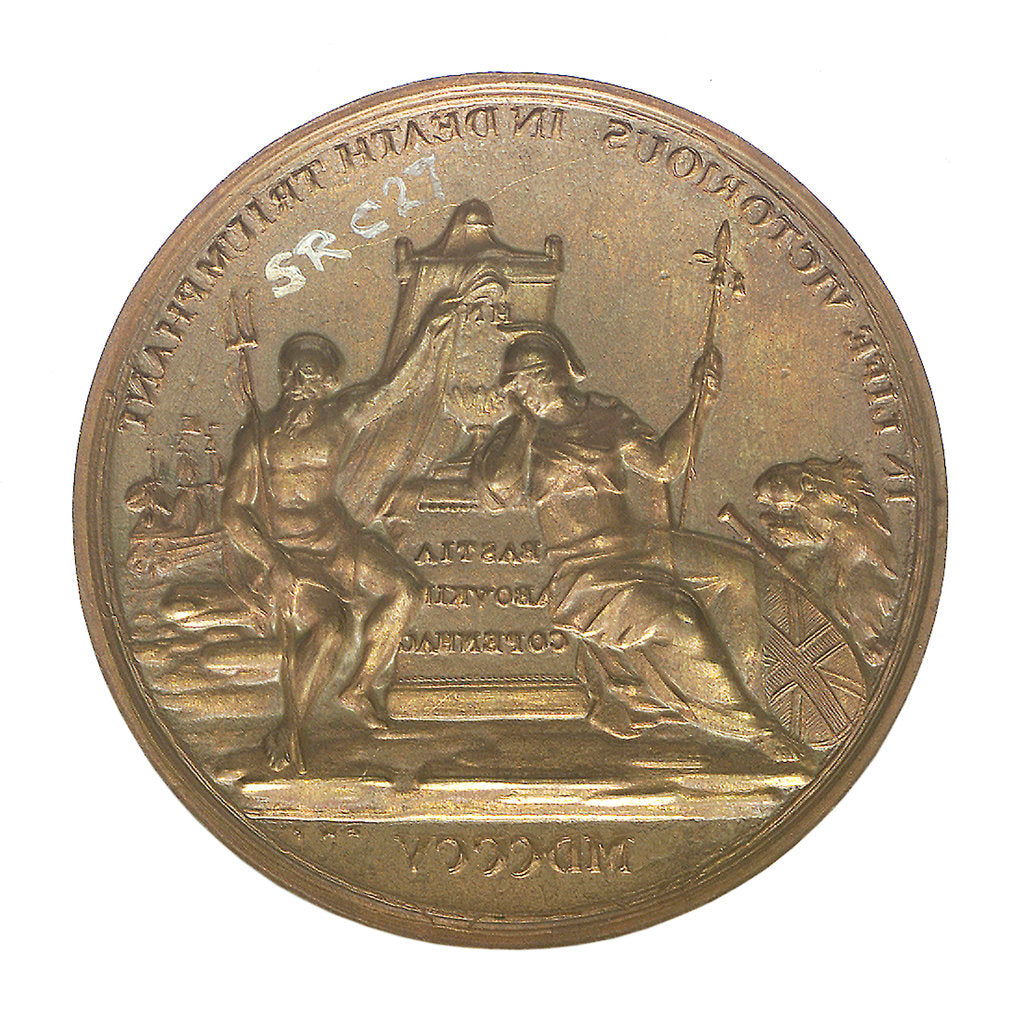 Detail of Medal commemorating Vice-Admiral Horatio Nelson (1758-1805); reverse by P. Wyon