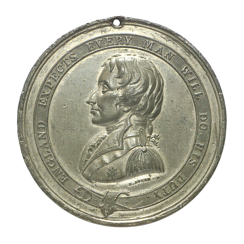 Detail of Commemorative medal depicting the Trafalgar Square Monument; obverse by E. Avern
