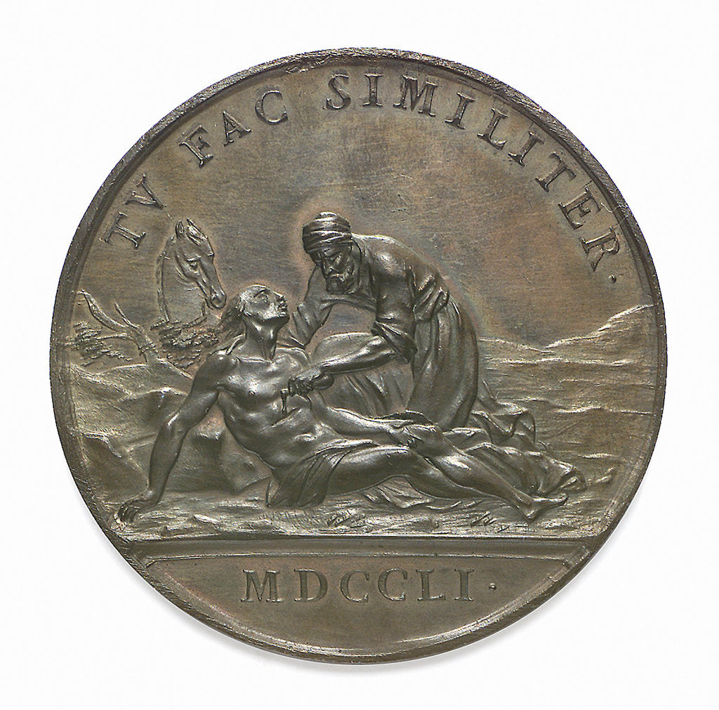 Detail of Commemorative medal depicting John, Duke of Montagu; reverse by J.A. Dassier