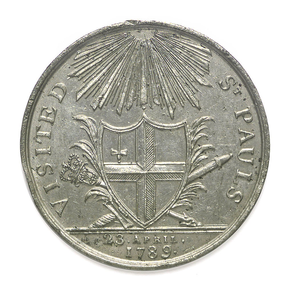 Detail of Medal commemorating George III's recovery of health, visit to St Pauls 1789; reverse by unknown